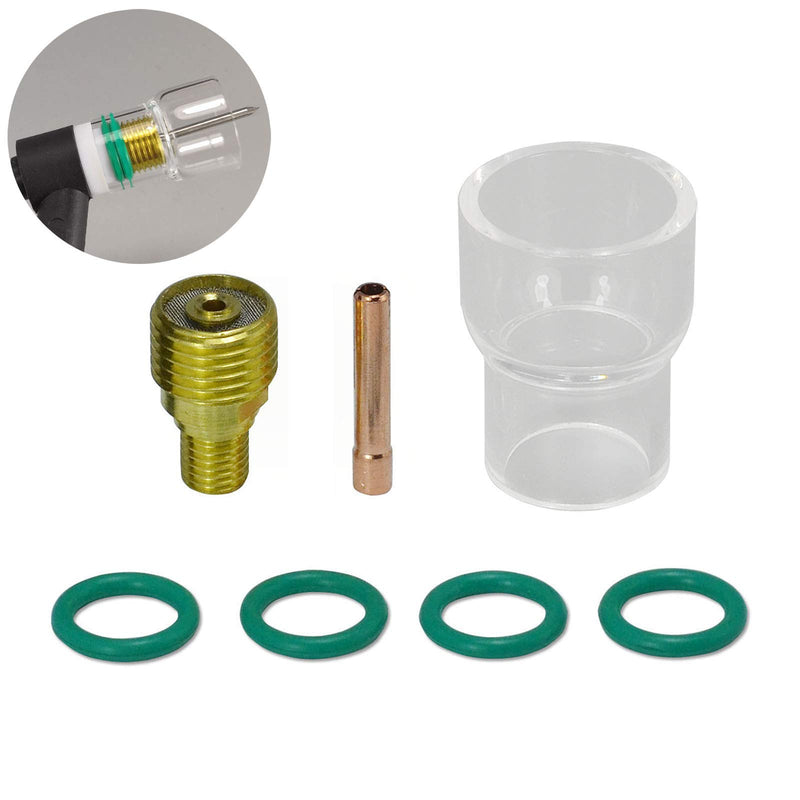  [AUSTRALIA] - Pyrex Glass Cup Gas Lens Collet Kit For WP 9/20/25 Tig Welding Torch 7Pcs