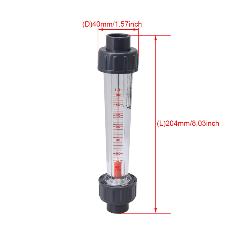  [AUSTRALIA] - Plastic Tube Water Float Flow Meter Liquid Flow Meter for DN15 Tube, Multicolored 60-600L/H