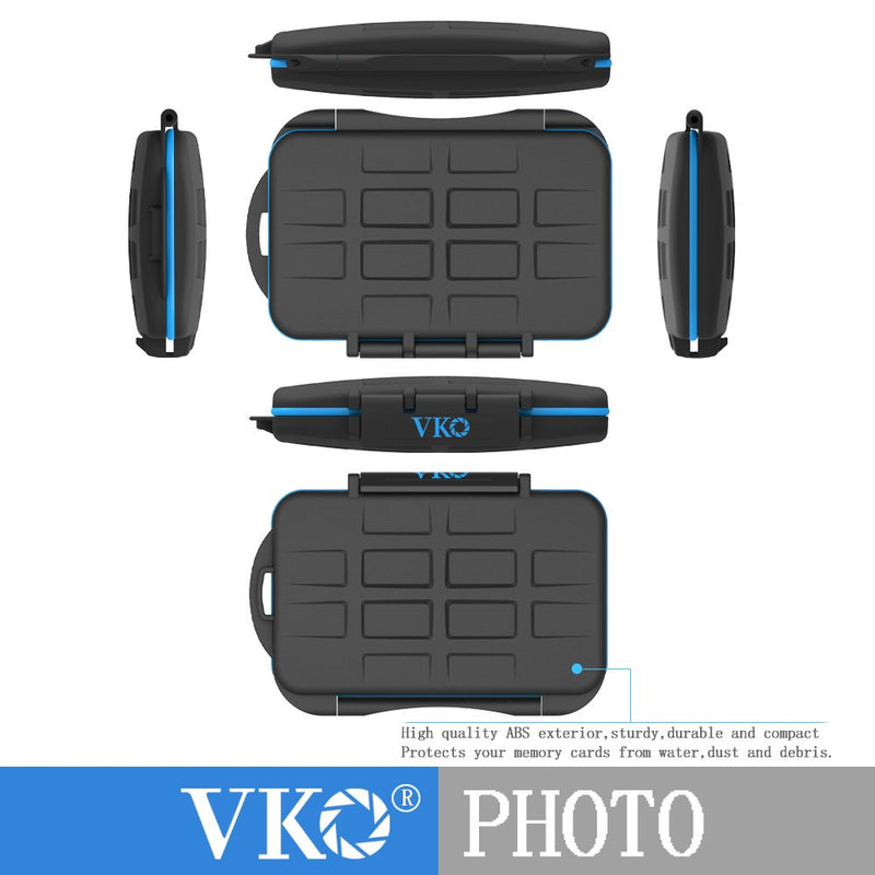 VKO SD SDHC SDXC Micro SD TF Memory Card Case Holder Organizer Carrying Box Keeper,Shockproof Storage Protector Cover for Computer Camera Media 12 SD Cards(36 Slots) - LeoForward Australia