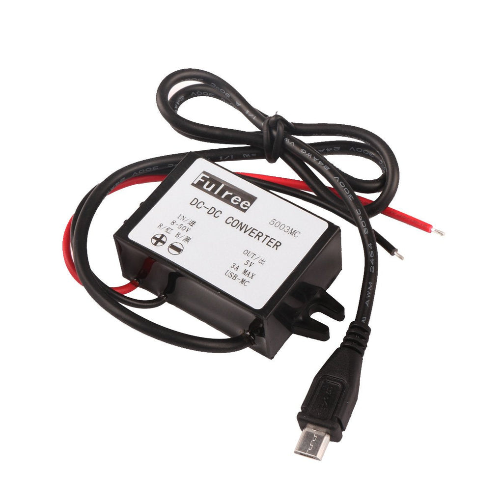  [AUSTRALIA] - DC-DC Volt Buck Converter Step-Down Voltage Regulator 8-50V 12V/24V/36V to 5V 3A Power Supply Transformer Module Volt Inverter Board with Micro USB Adapter Connector Waterproof