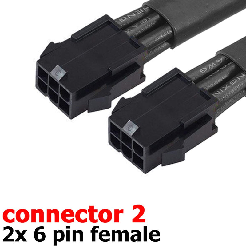 Dual 6 Pin Female to 8 Pin Male GPU Power Adapter Cable Braided Sleeved 9 inches TeamProfitcom - LeoForward Australia