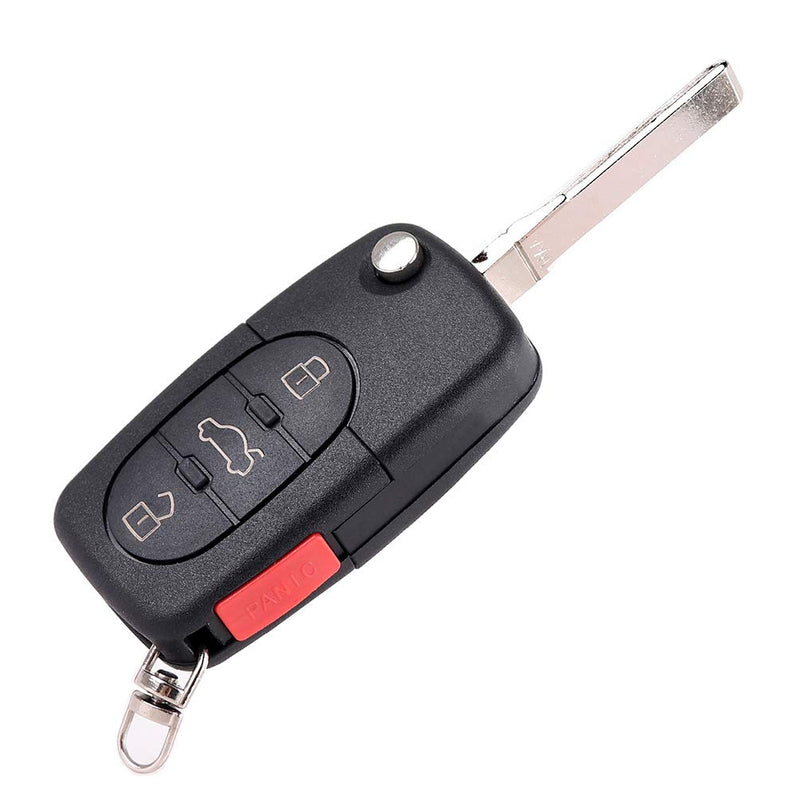 cciyu 4D0837231E X 1 Flip Key Fob with Key Blade 4 buttons Replacement for 97-05 for AUDI A4 A4 Quattro A6 A6 Quattro A8 A8 Quattro Allroad Quattro Cabriolet Series with FCC 4D0837231E - LeoForward Australia