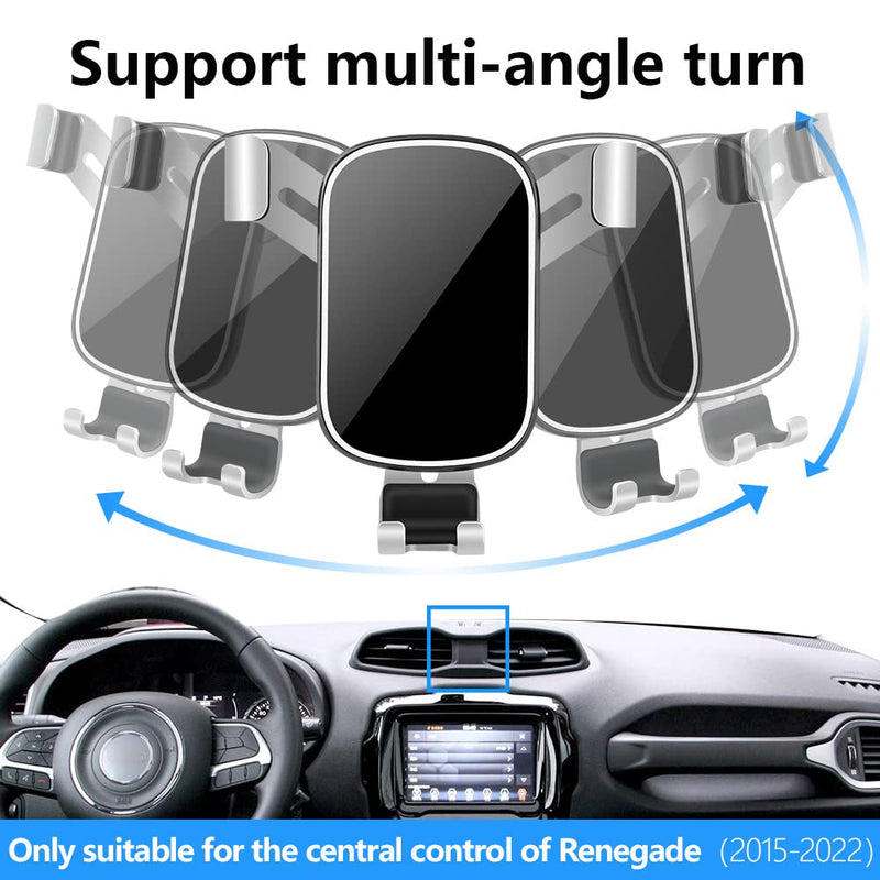  [AUSTRALIA] - musttrue LUNQIN Car Phone Holder for 2015-2023 Jeep Renegade SUV [Big Phones with Case Friendly] Auto Accessories Navigation Bracket Interior Decoration Mobile Cell Mirror Phone Mount