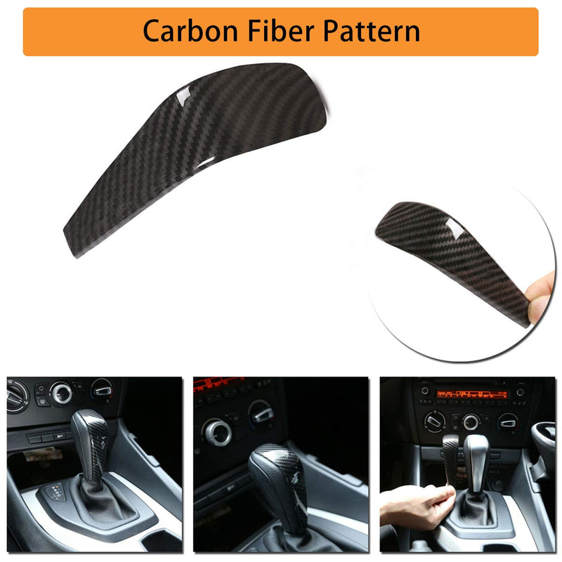Moonlinks for BMW E90 Carbon Fiber Pattern Gear Shift Knob Cover Trim, Carbon Fiber Style ABS Gear Shift Head Cover Fit BMW Z4 X1 E90 E91(1 Piece) - LeoForward Australia