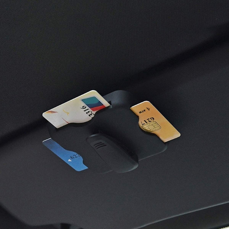  [AUSTRALIA] - LIOOBO Car Sun Visor Card Holder Glasses Clip Organizer Storage for Sunglass Holder Parking Fuel Card Black