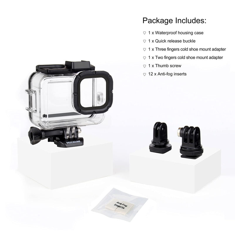  [AUSTRALIA] - YALLSAME Waterproof Housing Case for GoPro Hero 10 9 Black Action Camera, Support Deepest 196 ft / 60 m Underwater, Suitable for Diving / Scuba / Snorkel / Underwater Photography Recording Waterproof Housing for Hero9 10