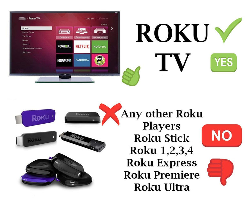 Hitachi Roku TV Remote w/Volume Control & TV Power Button for All Hitachi Roku TV (Roku Built-in TV, NOT Roku Player Connect w/TV) - LeoForward Australia