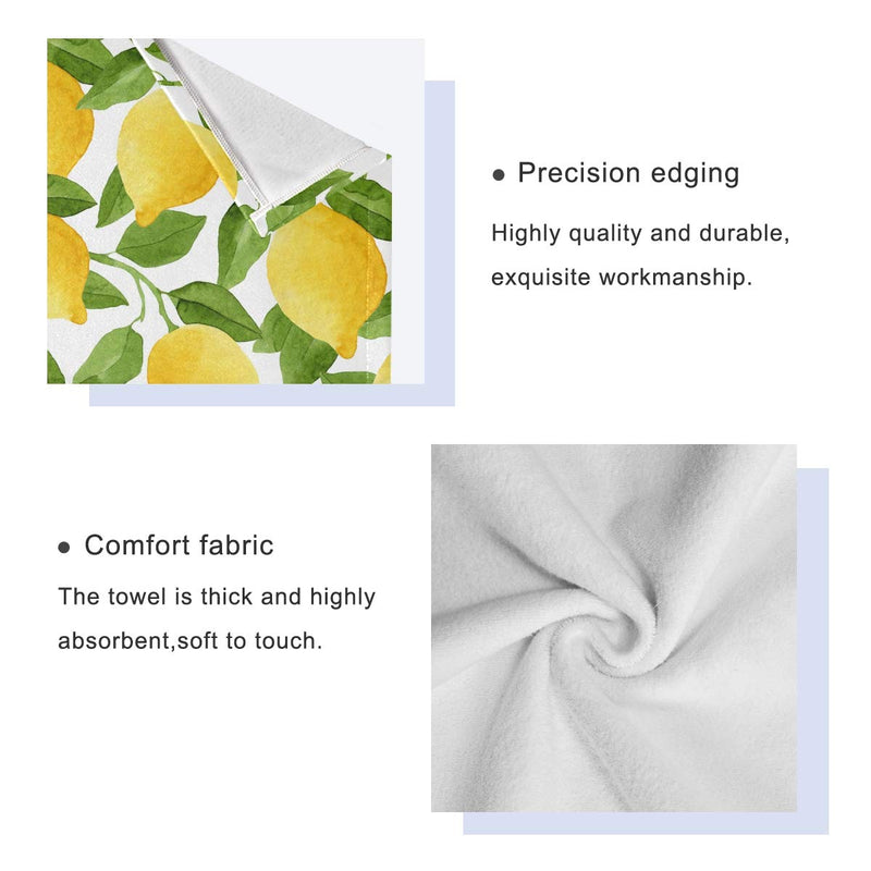  [AUSTRALIA] - Vdsrup Lemon Towels Set of 3 Summer Lime Leaves Hand Towel Tropical Fruits Bath Towel Washcloth Soft Thin Face Guest Towel Kitchen Tea Dish Towels Bathroom Decorations Housewarming Gifts