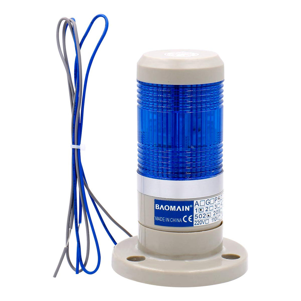  [AUSTRALIA] - Baomain Warning Continuous Light 24V DC Industrial Blue LED Signal Tower Lamp