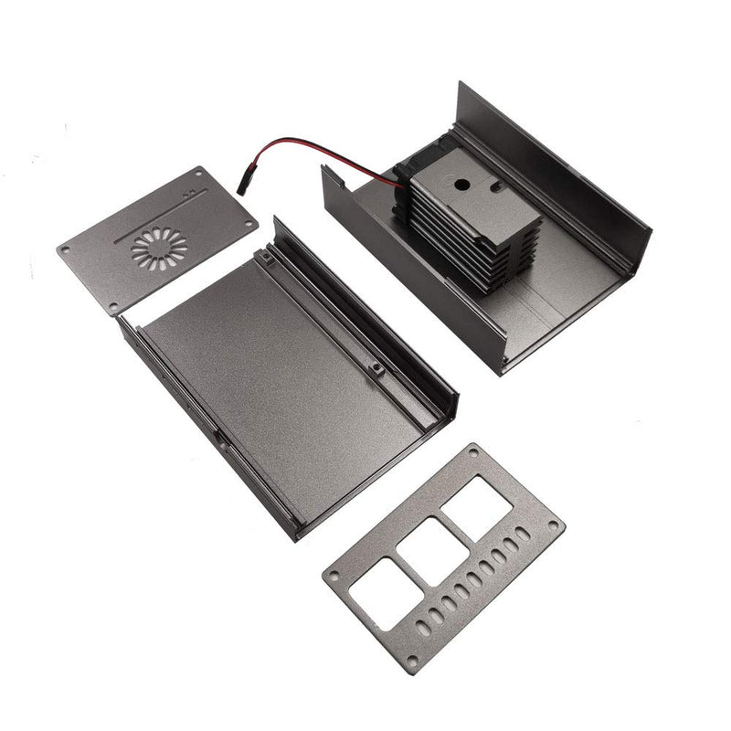 [AUSTRALIA] - ZkeeShop for Raspberry Pi 4 Aluminum Alloy Case with Cooling Column and Cooling Fan Compatible for Raspberry Pi 4 Model B (Gray) Gray