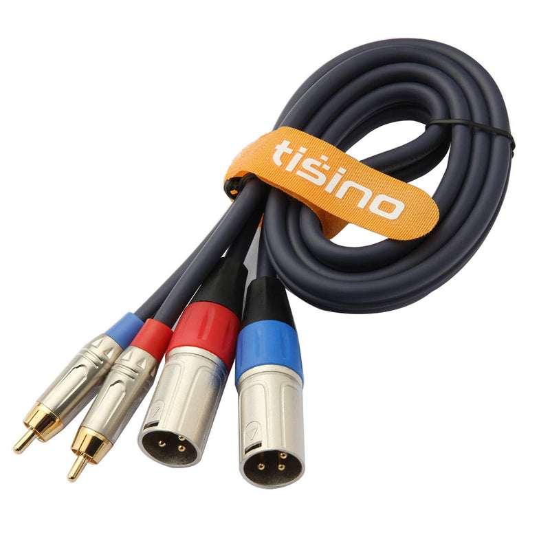  [AUSTRALIA] - TISINO Dual RCA to XLR Cable, 2 RCA to 2 XLR Male HiFi Stereo Audio Connection Microphone Cable Wire Cord Path Cable - 6.6 Feet