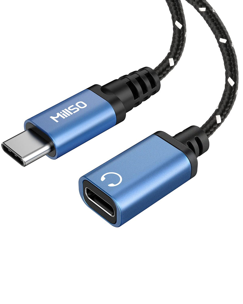  [AUSTRALIA] - MillSO USB C Extension Cable Short, 3.1 Gen 1 (5Gbps) Type C Male to Female Extension Nylon Braided USB C Extender Cord for Headphone, Smartphone, Tablet, Switch, or More - 8inch/20cm 0.65 Foot / 0.2 Meter