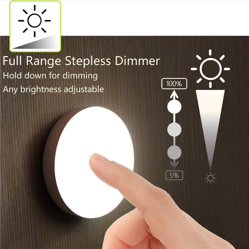 Mini Touch Light, RTSU Rechargeable Battery Operated Closet Lights Wardrobe Lights, Magnetic Stick-on Anywhere LED Night Light, Wireless Under Cabinet Lighting, Dimmable Tap Push Light Lamp (1 Pack) Ivory White-flat - LeoForward Australia
