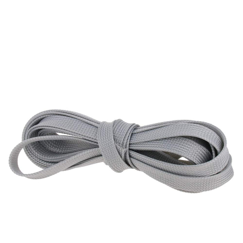  [AUSTRALIA] - Bettomshin 1Pcs 16.4Ft PET Braided Cable Sleeve, Width 12mm Expandable Braided Sleeve for Sleeving Protect Electric Wire Electric Cable Grey