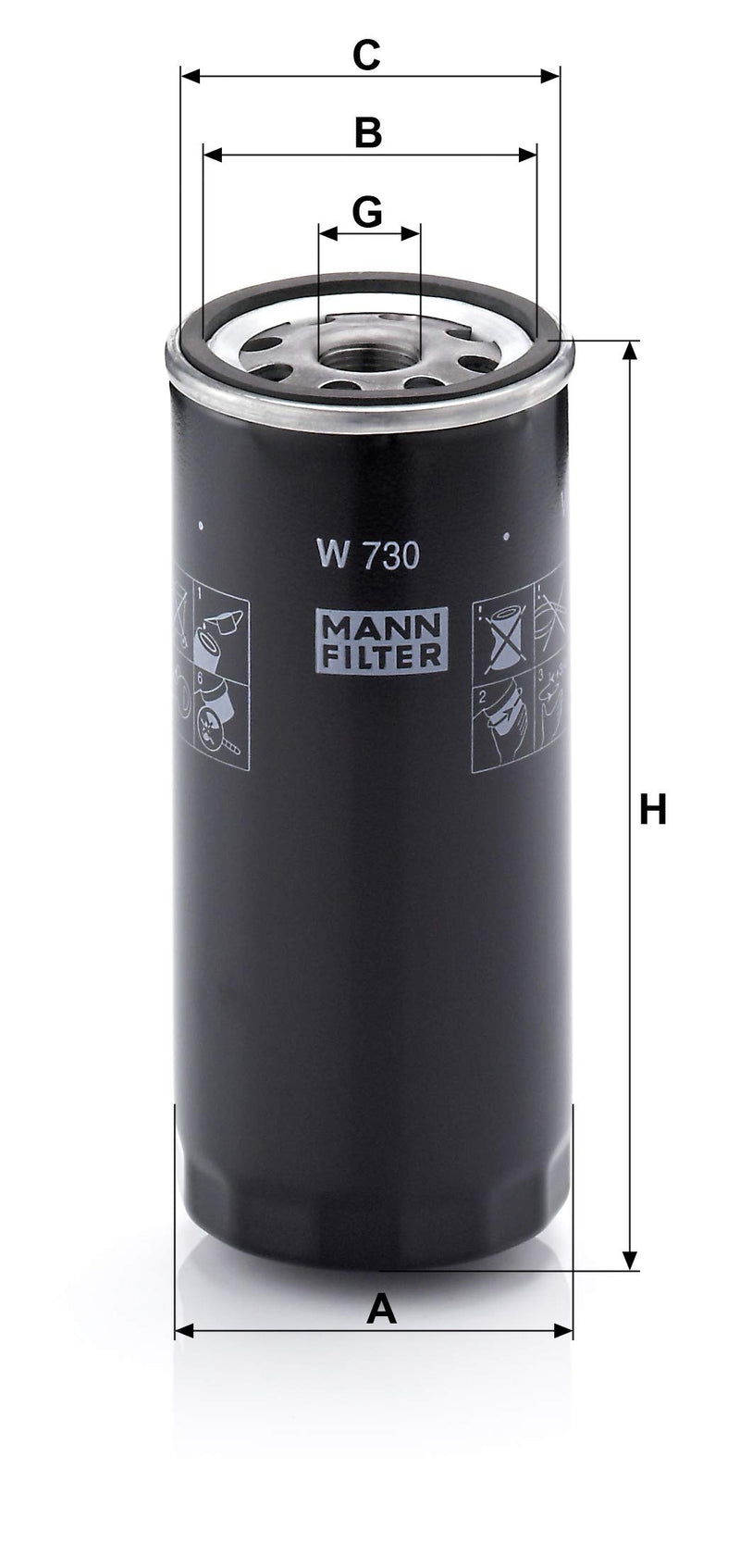 Mann-Filter W 730 Spin-on Oil Filter - LeoForward Australia