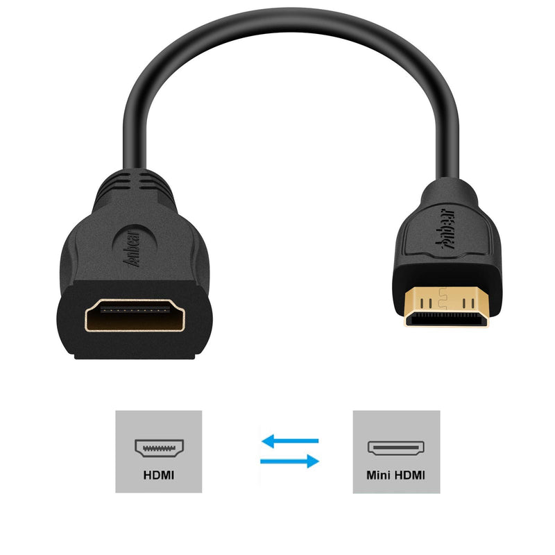 Mini HDMI to HDMI Adapter,Anbear Mini HDMI to HDMI Cable 4K×2K for DSLR Camera,Laptop, Camcorder, Tablet and Graphics Video Card - LeoForward Australia