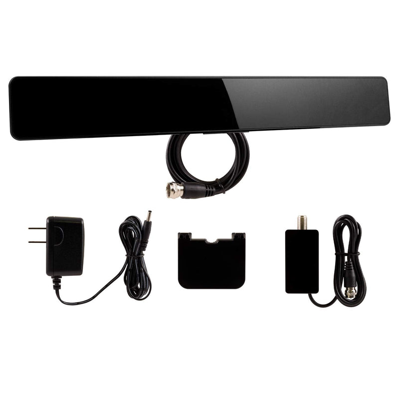  [AUSTRALIA] - UltraPro Amplified TV Antenna, Indoor Bar Design, Long Range, Supports 4K 1080P HD Digital VHF UHF, Smart TV Indoor Antenna, Amplifier Signal Booster, Black, 47331 Bar Amplified Design