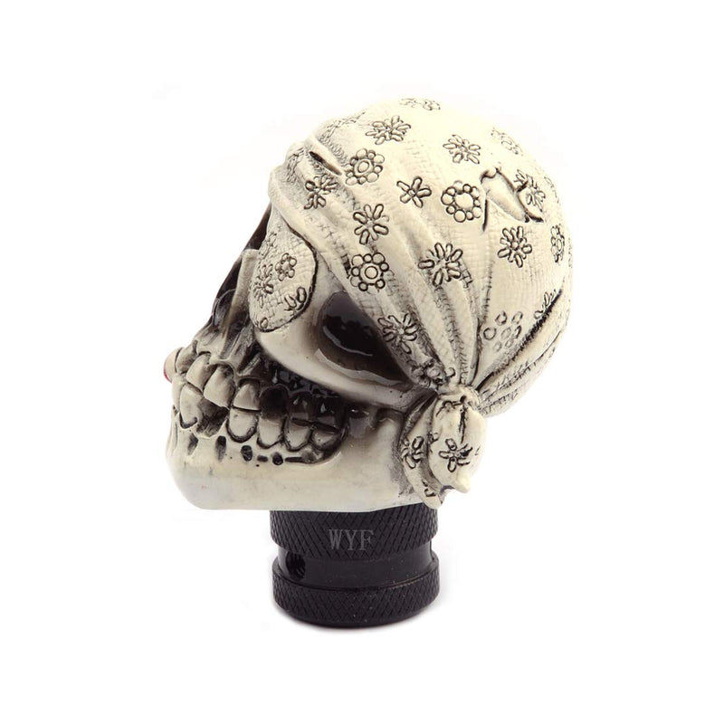  [AUSTRALIA] - WYF Universal Shift Knob One-Eyed Pirate Smoking Style Gear Stick Shifter Knob for Most Manual or Automatic Gear Without Button (Beige) Beige
