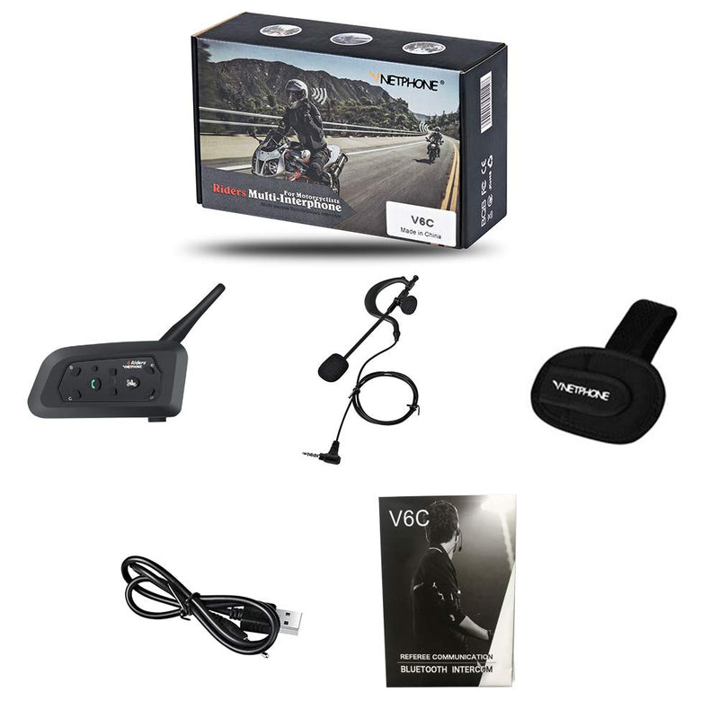  [AUSTRALIA] - EJEAS Professional Football Referee V6C Intercom 850mAh Motorcycle Snowmobile Full Duplex 1200M Wireless BT Intercom Interphone Earpiece With Referees Headset and Armband