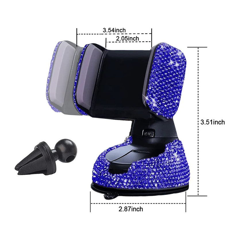  [AUSTRALIA] - SUNCARACCL Bling Car Phone Holder, 360°Adjustable Crystal Auto Phone Mount Universal Rhinestone Car Stand Phone Holder Car Accessories for Windshield Dashboard and Air Outlet (Blue) Blue