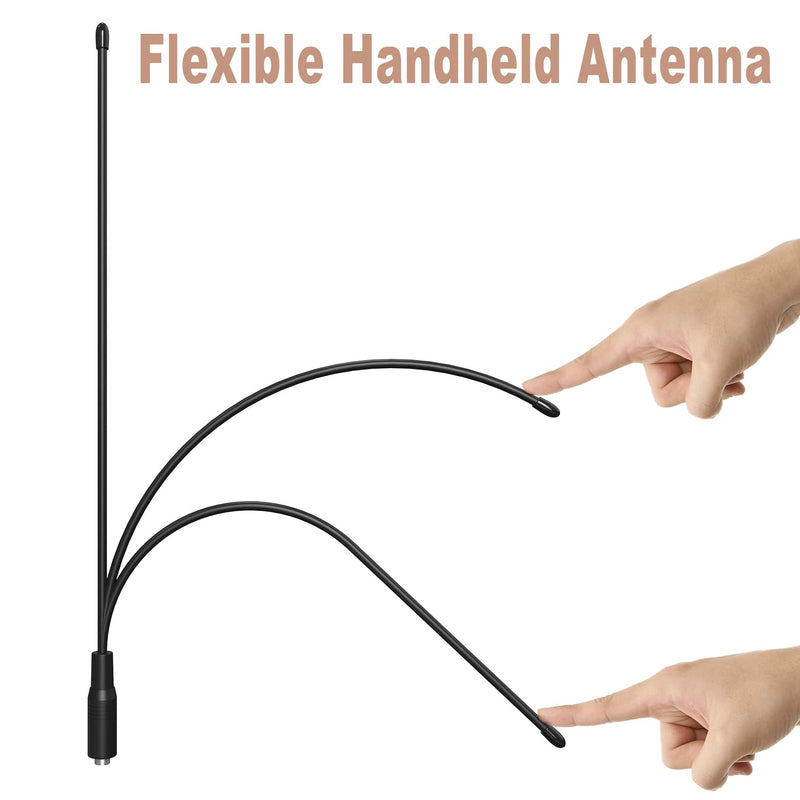  [AUSTRALIA] - 𝟐𝟎𝟐𝟐 𝐔𝐩𝐠𝐫𝐚𝐝𝐞𝐝 SAMCOM Walkie Talkies Long Antenna 20W 15.1 inch Flexible Retractable Replacement SMA-K Head Whip Antennas UHF 400-470MHz for FPCN30A FPCN10A Two Way Radios, 2 Packs 15.1'' Long Antenna