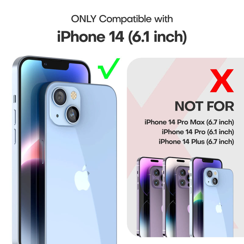  [AUSTRALIA] - TAURI [5 in 1] for iPhone 14 Case Clear, [Not Yellowing] with 2 Tempered Glass Screen Protector + 2 Camera Lens Protector [Military Grade Drop Protection] Shockproof Slim iPhone 14 Cover 6.1 Inch A-Crystal Clear