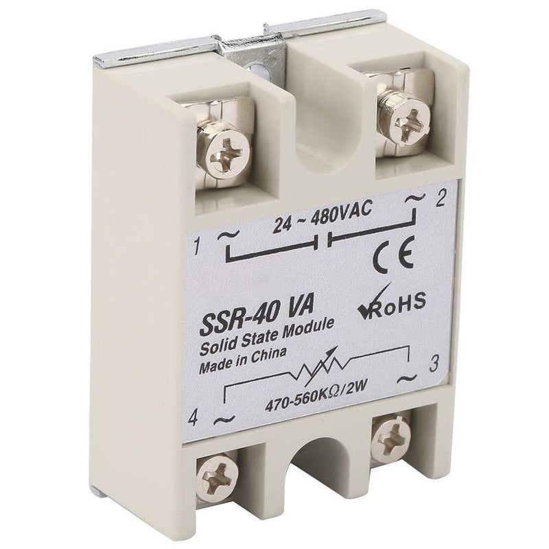  [AUSTRALIA] - Keenso SSR-40VA Load Voltage 24-480V AC 40A Rated Current Resistance Regulator Solid State Relay SSR Module for Industrial Automation Processes Relay