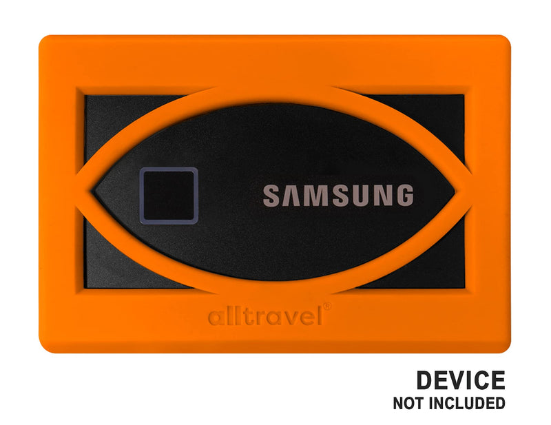  [AUSTRALIA] - Alltravel External Solid State Drive Bumper for Samsung T7, T7 Touch Portable SSD - 1TB, 2TB, 500GB - USB 3.2 External Solid State Drives, Super Strong Bumper Anti Shock, Shake and Drop (Orange) Orange