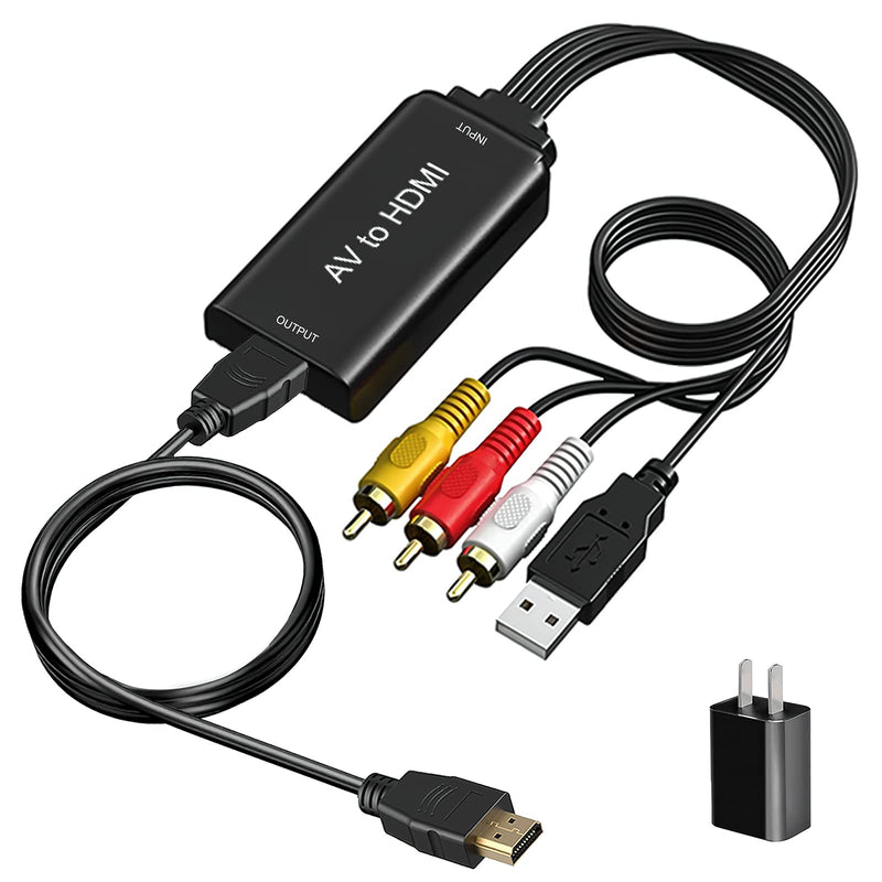  [AUSTRALIA] - AMANKA RCA to HDMI, 1080P RCA Composite CVBS AV to HDMI Video Audio Converter Adapter with USB Charge Cable Compatible with PC Laptop Xbox PS4 PS3 TV STB VHS VCR Camera DVD