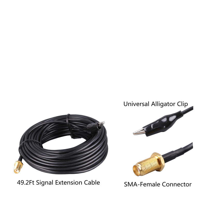  [AUSTRALIA] - TV Antenna Indoor Outdoor, Stereo WiFi Phone FM Antenna, 1.5m SMA-Male Magnetic Transmitter Antenna Cable+49.2Ft Extension Antenna Cable with 6pcs Universal Antenna Adapter