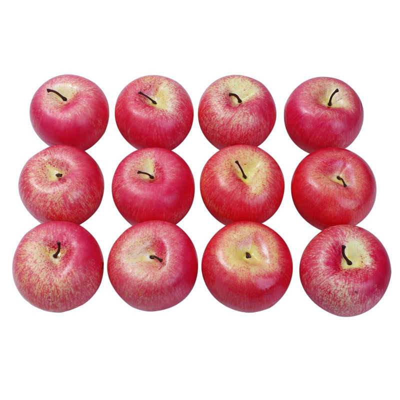 [AUSTRALIA] - Anna Homey Deco 12PCS Fake Apple Artificial Realistic Lifelike Decorative Fruits & Vegetables Hand Made for Home, Kitchen, Party Decor (Red)