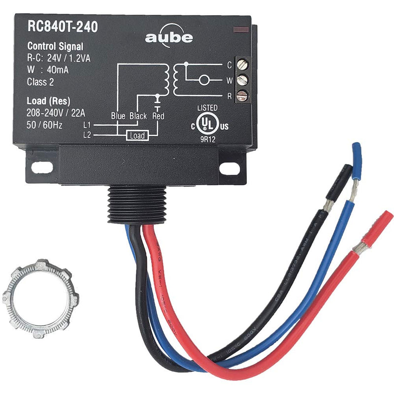  [AUSTRALIA] - Aube Technologies RC840T-240 On/Off Switching Electric Heating Relay with Built-in 24 V Transformer, Black