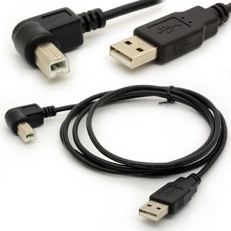  [AUSTRALIA] - 1.5M USB to Printer Adapter Cables 90 Degree USB 2.0 A Male to B Right Angle Plug Converter Lead 480Mbps High Speed Adaptor Scanner Extension Cord (Right)