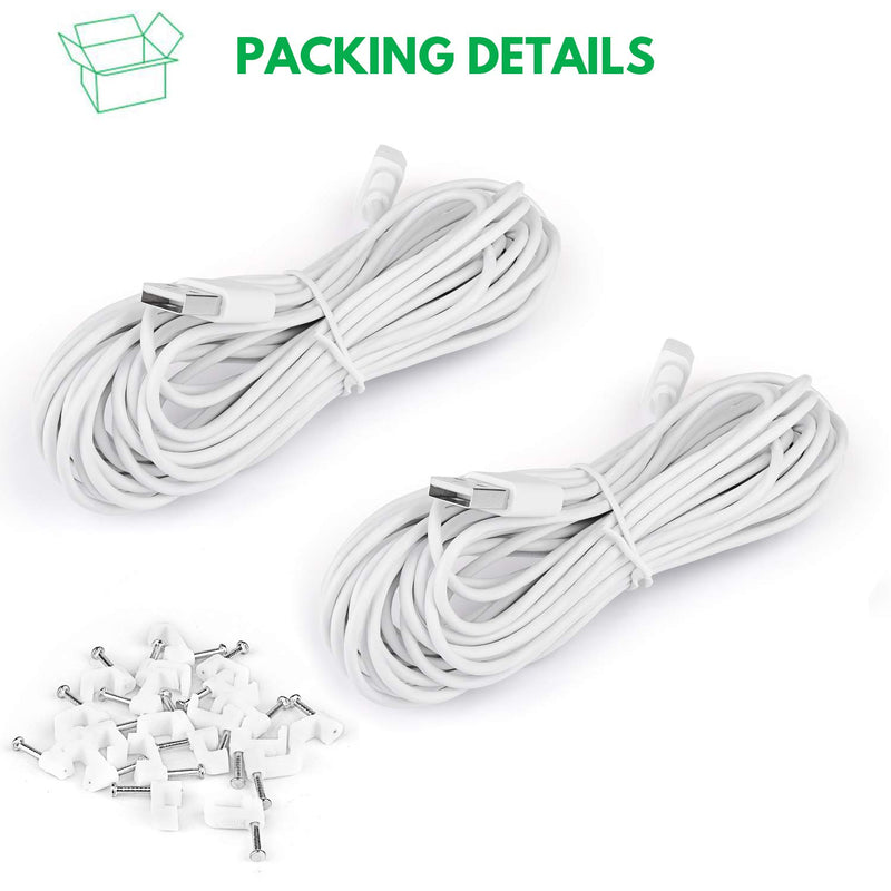 [AUSTRALIA] - 2Pack 25ft/7.5m Power Cable for Blink Mini Security Camera, Extension USB Cable Continuously Charging Your Blink Mini Indoor Plug-in Smart Camera (Plug and Camera are Not Included)