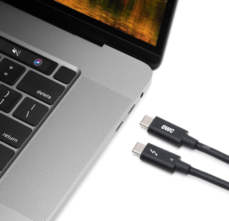  [AUSTRALIA] - OWC Thunderbolt 4 Cable, Thunderbolt Certified, 2.0 Meter (6.56 ft.), 40 Gb/s Data Transfer, 100W Power Charging, Compatible with Thunderbolt 4, Thunderbolt 3, USB-C, and USB4 Devices, Black 2.0M