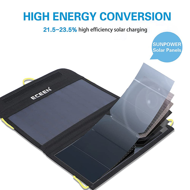  [AUSTRALIA] - ECEEN Solar Charger Foldable Solar Panel Charge for iPhones, Smartphones, Tablets, GPS Units, Speakers, Gopro Cameras, and Other Devices (13W with Net Pocket)