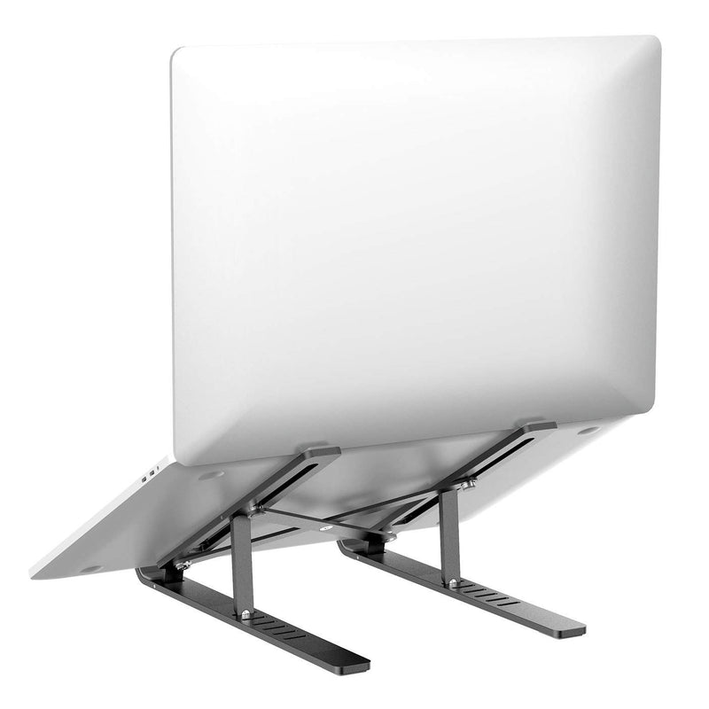 Aduro U-Rise Steel Ergonomic Laptop Stand Adjustable Height Aluminum Monitor Stand Riser Compatible with 10-15.6" Laptop Black - LeoForward Australia