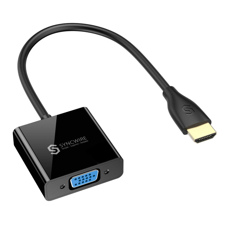  [AUSTRALIA] - Syncwire HDMI to VGA 1080P HDMI to VGA Adapter [Male to Female] Gold-Plated HDMI to VGA Converter with Audio and Micro USB Port for PC, Laptop,Monitor, Projector, HDTV, Xbox and More