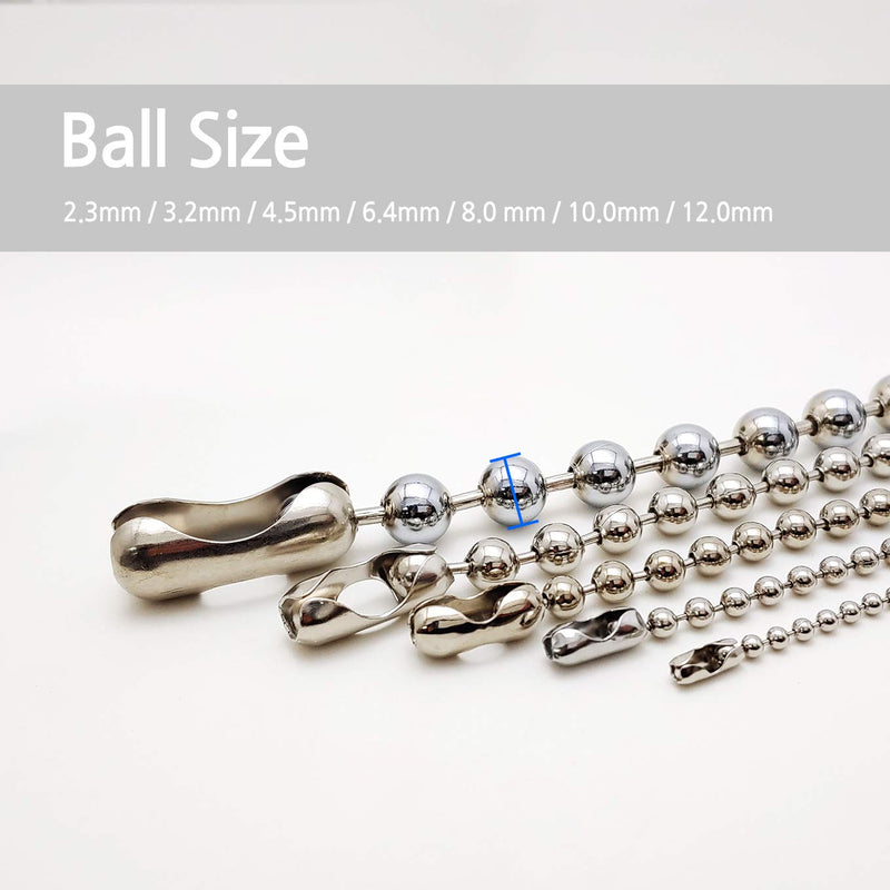 Ball Chain # 10 4.5mm connectors Stainless Steel 50 Count - LeoForward Australia