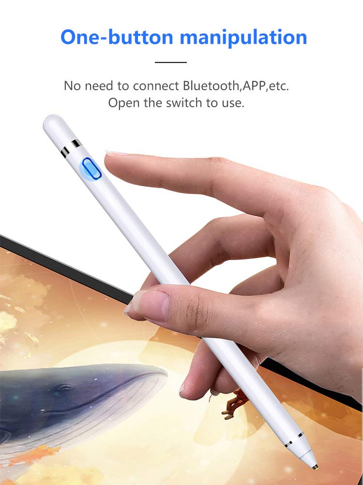 Stylus Pens for Touch Screens, Fine Point Stylus Compatible with Touch Screens, Tablet Pen for Precise Writing & Drawing, Digital Pencil for i-Pad/Smart Phones and Other Tablets (White) White - LeoForward Australia