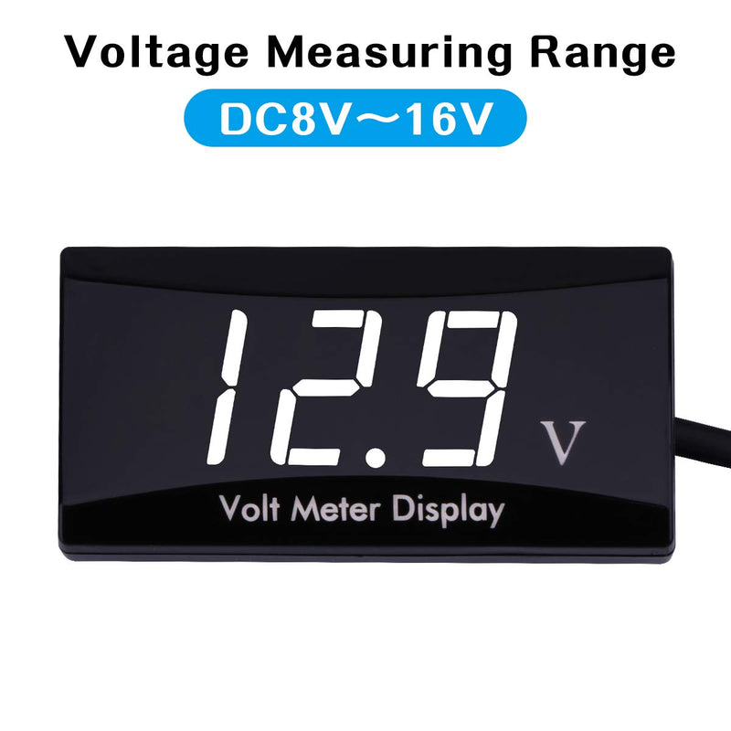 DC 12V Car Digital Voltmeter Gauge - AIMILAR LED Display Voltage Volt Meter for Car Motorcycle (White) White - LeoForward Australia