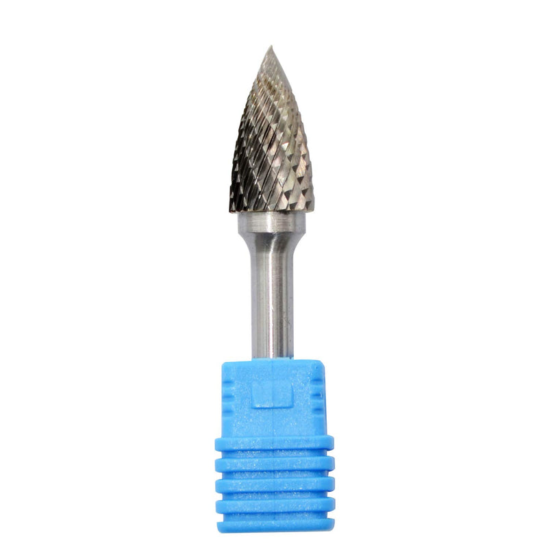 SG-5 Tungsten Carbide Burr Rotary File Pointed Tree Shape Double Cut with 1/4''Shank for Die Grinder Drill Bit - LeoForward Australia