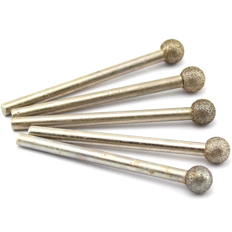  [AUSTRALIA] - ILOVETOOL 10mm Spherical Grinding Bit Round Diamond Burr Shank 6mm for Dremel Tool Head Diameter 10 mm