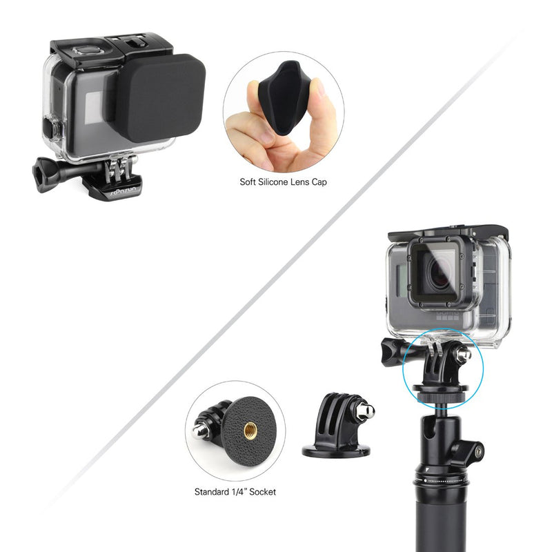  [AUSTRALIA] - SOONSUN 45m Underwater Waterproof Dive Housing Case with 3-Pack Dive Filters for GoPro Hero 5 6 7 Black Hero (2018) - Include Backdoor, Quick Release Buckle, Thumb Screw, Tripod Adapter, Lens Cap Dive Housing with Filters