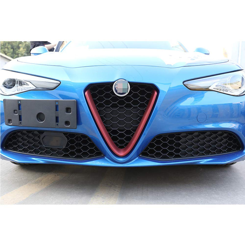 YIWANG Frosted Red ABS Plastic Front Grill Decoration Frame Trim for Alfa Romeo Giulia 2017 2018 2019 Parts (NOT Applicable for Stelvio) (Style 2) Style 2 - LeoForward Australia