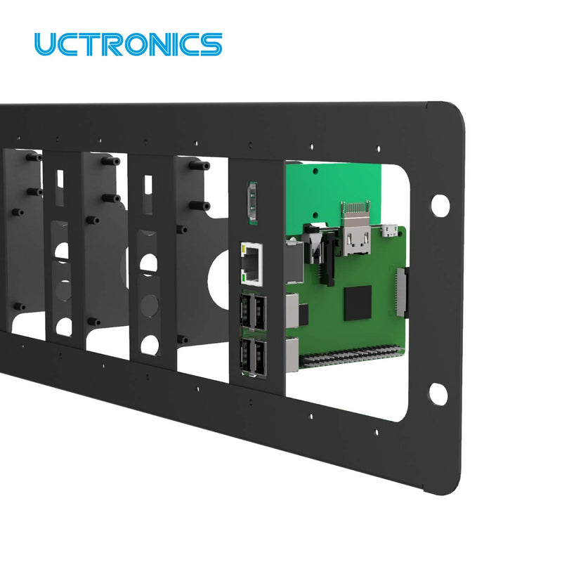  [AUSTRALIA] - UCTRONICS Mounting Plates for Raspberry Pi 3 B/3 B+, Compatible with 19 inch 3U Rack Mount, 2-Pack