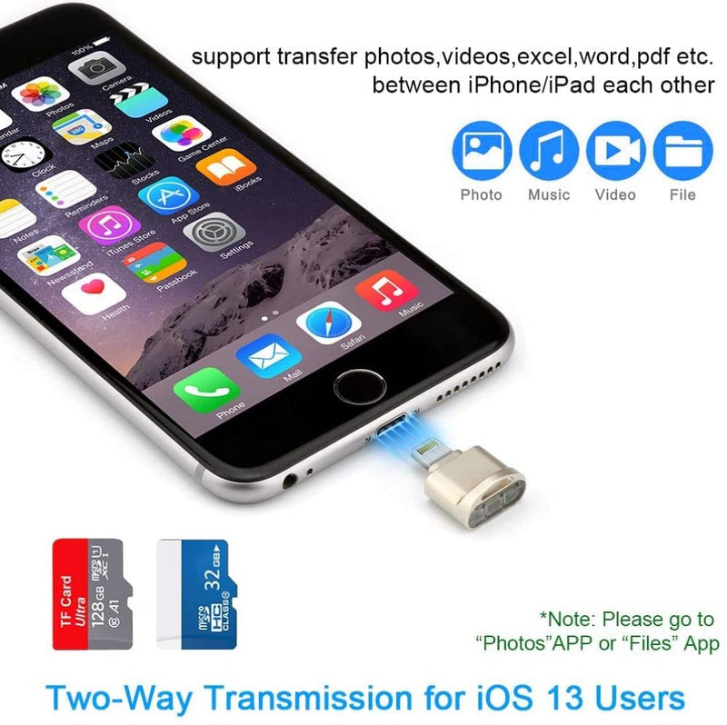  [AUSTRALIA] - Micro TF SD Card Reader Converter: Boost Your iPhone/iPad Memory with OTG to Micro TF SD Card Reader Adapter! Compatible with iPhone 14/13/12/Pro/11/X/XR/Max/8 & iOS 13 (Silver Metallic) Silver Metallic