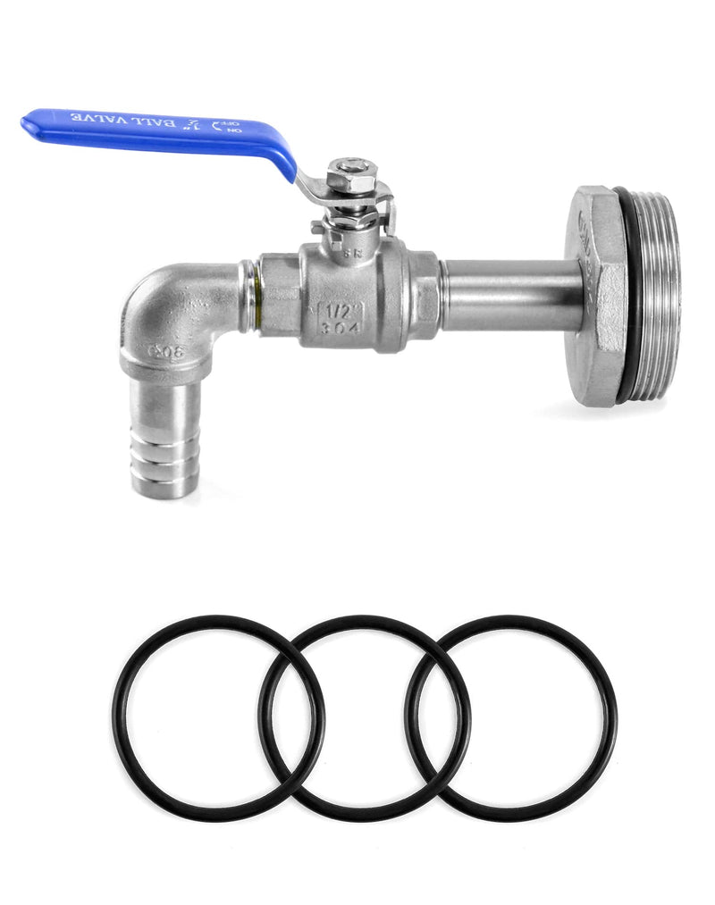  [AUSTRALIA] - QWORK Drum Faucet, 2" Stainless Steel Barrel Faucet with EPDM Gasket and 90 Degree 3/4" Outlet for 55 Gallon Drum 90 degree; Outlet ID 3/4" 1 Pack