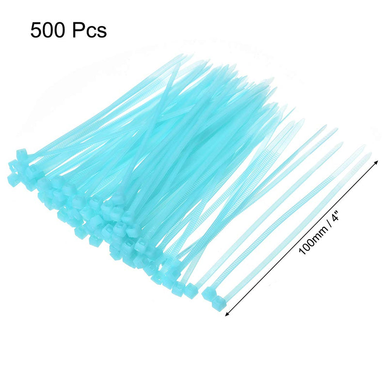  [AUSTRALIA] - uxcell Nylon Cable Ties 4-Inch Self-Locking Zip Ties 0.09-Inch Width Blue 500pcs