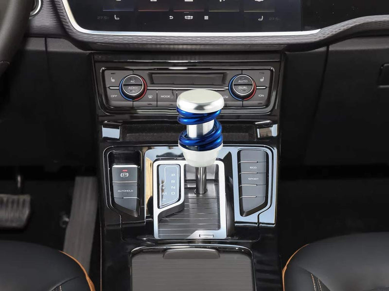  [AUSTRALIA] - LUNSOM Manual Automatic Transmission Universal Car Shifter Knob Blue Aluminium Alloy Knobs Shift Gear Stick Head Blue Spring